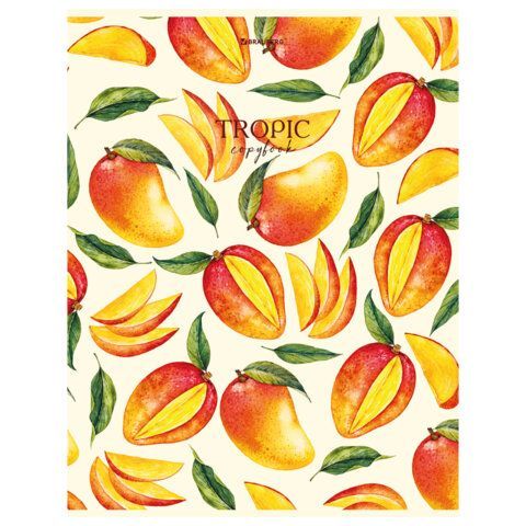 Тетрадь А4, 96 л., BRAUBERG, скоба, клетка, глянцевый лак, &quot;FRUITS&quot;, 404066