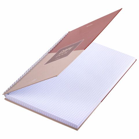 Тетрадь А4, 120 л., BRAUBERG, гребень, клетка, обложка твердая, &quot;Office&quot;, 404073