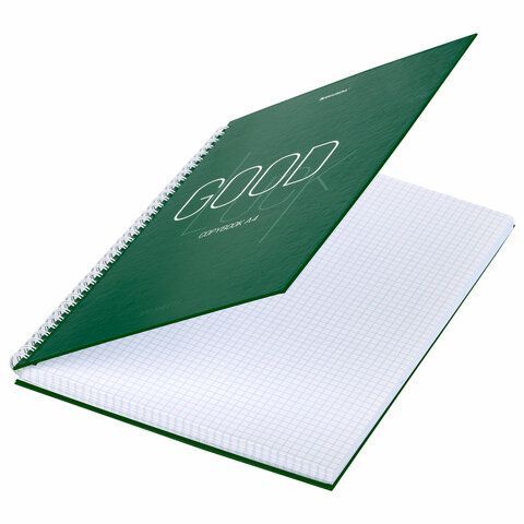Тетрадь А4, 120 л., BRAUBERG, гребень, клетка, обложка твердая, &quot;Good Luck&quot;, 404074