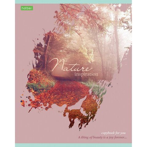Тетрадь А5, 80 л., HATBER 7 шт.-ECO, скоба, клетка, обложка картон, &quot;Nature&quot;, 80Т5C1