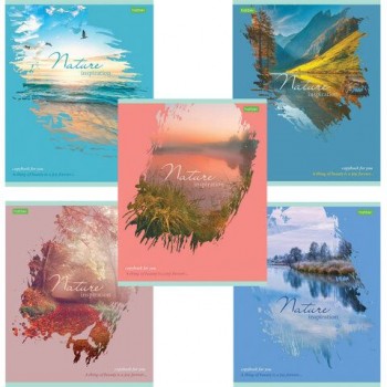 Тетрадь А5, 80 л., HATBER 7 шт.-ECO, скоба, клетка, обложка картон, "Nature", 80Т5C1