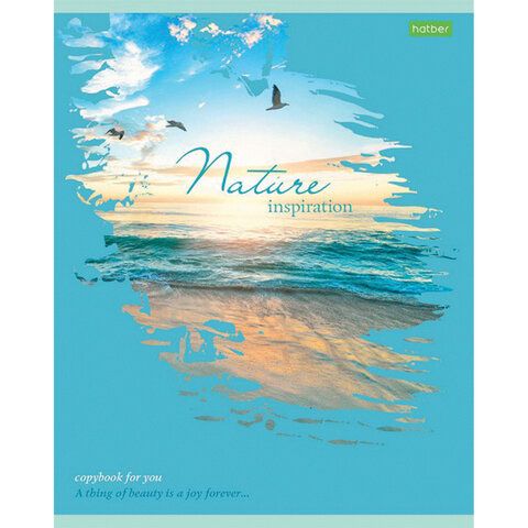 Тетрадь А5, 80 л., HATBER 7 шт.-ECO, скоба, клетка, обложка картон, &quot;Nature&quot;, 80Т5C1