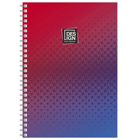Тетрадь А4, 80 л., ПЗБМ, гребень, клетка, фольга, TWIN лак, &quot;Градиент&quot; (4 вида), 028160