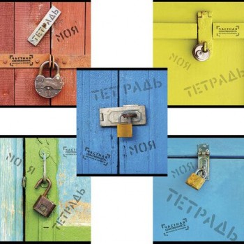 Тетрадь А5, 48 л., ПЗБМ 5 шт., скоба, клетка, фольга, конгрев, TWIN лак, "Частная собственность", (5 видов), 029968