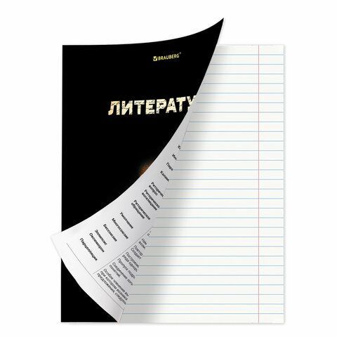 Тетрадь предметная &quot;SHADE&quot; 48 л., глянцевый лак, ЛИТЕРАТУРА, линия, BRAUBERG 10 шт., 404269