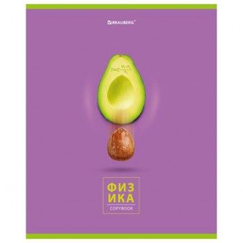 Тетрадь предметная "AVOCADO" 48 л., глянцевый лак, ФИЗИКА, клетка, BRAUBERG 10 шт., 404283