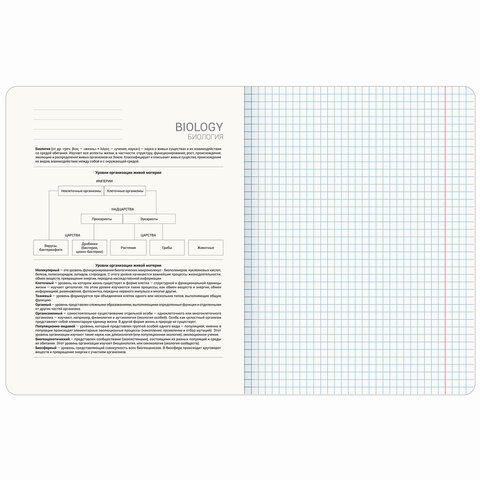 Тетрадь предметная &quot;PASTEL&quot; 48 л., SoftTouch, фольга, БИОЛОГИЯ, клетка, BRAUBERG 10 шт., 404312