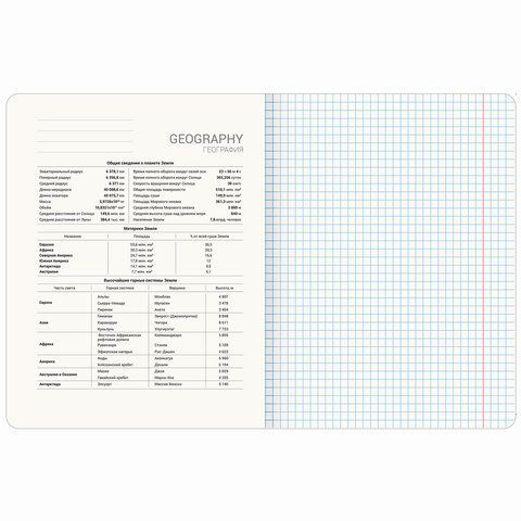 Тетрадь предметная &quot;PASTEL&quot; 48 л., SoftTouch, фольга, ГЕОГРАФИЯ, клетка, BRAUBERG 10 шт., 404313