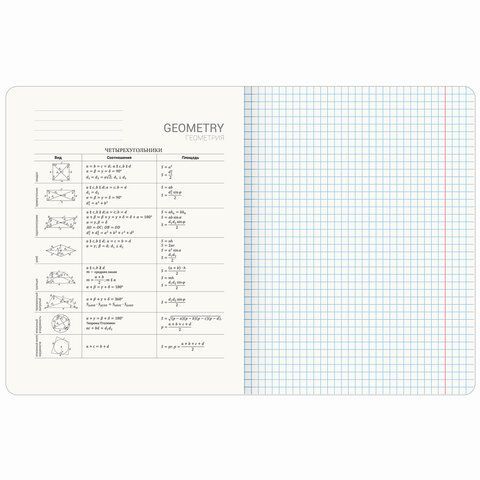 Тетрадь предметная &quot;PASTEL&quot; 48 л., SoftTouch, фольга, ГЕОМЕТРИЯ, клетка, BRAUBERG 10 шт., 404314