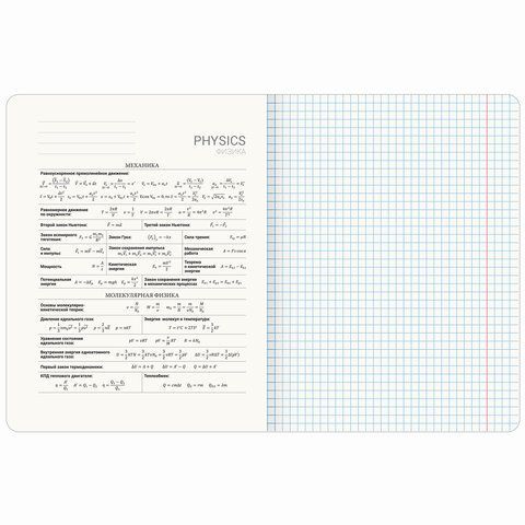 Тетрадь предметная &quot;PASTEL&quot; 48 л., SoftTouch, фольга, ФИЗИКА, клетка, BRAUBERG 10 шт., 404319