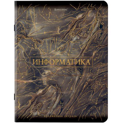 Тетради предметные, КОМПЛЕКТ 12 ПРЕДМЕТОВ, &quot;MARBLE&quot;, 48 л., SoftTouch, фольга, BRAUBERG, 404326