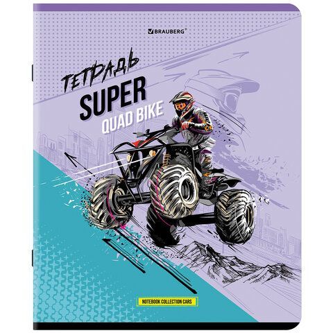 Тетрадь А5, 48 л., BRAUBERG 10 шт., скоба, клетка, глянцевый лак, &quot;Race&quot; (микс в спайке), 404349
