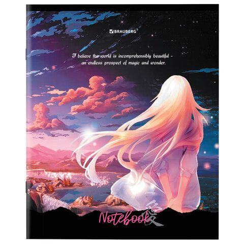 Тетрадь А5 48л. BRAUBERG 10 шт. скоба, клетка, обложка картон, &quot;Anime Girls&quot; (микс в спайке), 404367