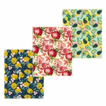 Тетради КОМПЛЕКТ 3 шт. А4, 96 л., BRAUBERG скоба, клетка, глянцевый лак, "Fruits", 404387