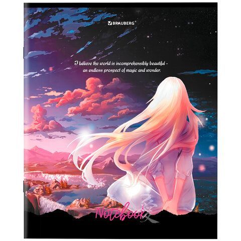Тетрадь А5, 80 л., BRAUBERG 7 шт., скоба, клетка, обложка картон, &quot;Anime Girls&quot;, 404412