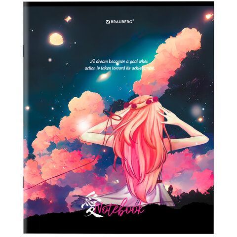 Тетрадь А5, 80 л., BRAUBERG 7 шт., скоба, клетка, обложка картон, &quot;Anime Girls&quot;, 404412