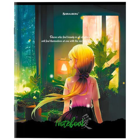 Тетрадь А5, 80 л., BRAUBERG 7 шт., скоба, клетка, обложка картон, &quot;Anime Girls&quot;, 404412