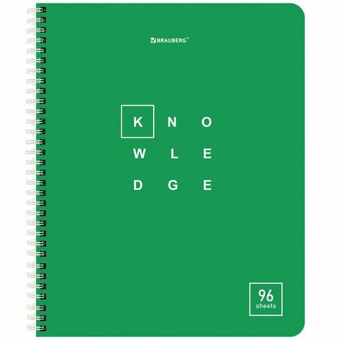 Тетрадь А5 96 л. BRAUBERG 4 шт., гребень, клетка, обложка картон, &quot;Knowledge&quot; (микс в спайке), 404421
