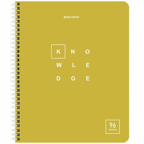 Тетрадь А5 96 л. BRAUBERG 4 шт., гребень, клетка, обложка картон, &quot;Knowledge&quot; (микс в спайке), 404421
