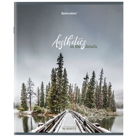 Тетрадь А5, 96 л., BRAUBERG 5 шт., скоба, клетка, глянцевая ламинация, &quot;Nature&quot;, 404427