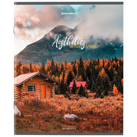 Тетрадь А5, 96 л., BRAUBERG 5 шт., скоба, клетка, глянцевая ламинация, &quot;Nature&quot;, 404427