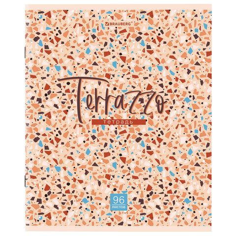 Тетрадь А5 96 л. BRAUBERG 5 шт. скоба, клетка, обложка картон, &quot;Terrazzo&quot; (микс в спайке), 404437
