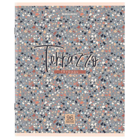 Тетрадь А5 96 л. BRAUBERG 5 шт. скоба, клетка, обложка картон, &quot;Terrazzo&quot; (микс в спайке), 404437