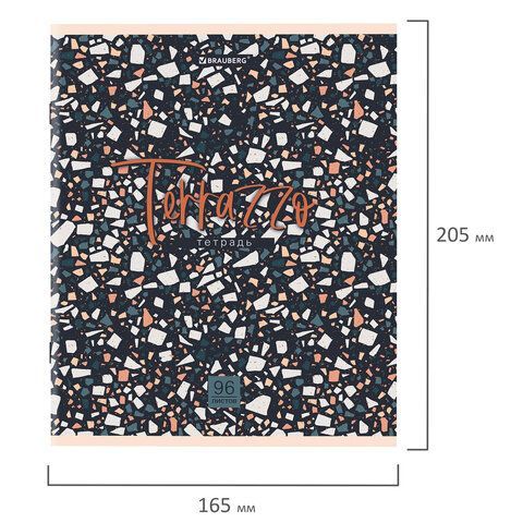 Тетрадь А5 96 л. BRAUBERG 5 шт. скоба, клетка, обложка картон, &quot;Terrazzo&quot; (микс в спайке), 404437