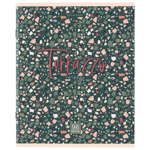 Тетрадь А5 96 л. BRAUBERG 5 шт. скоба, клетка, обложка картон, &quot;Terrazzo&quot; (микс в спайке), 404437