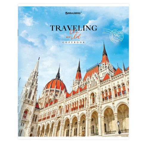 Тетрадь А5, 96 л. BRAUBERG 5 шт., скоба, линия, обложка картон, &quot;Traveling&quot; (микс в спайке), 404439