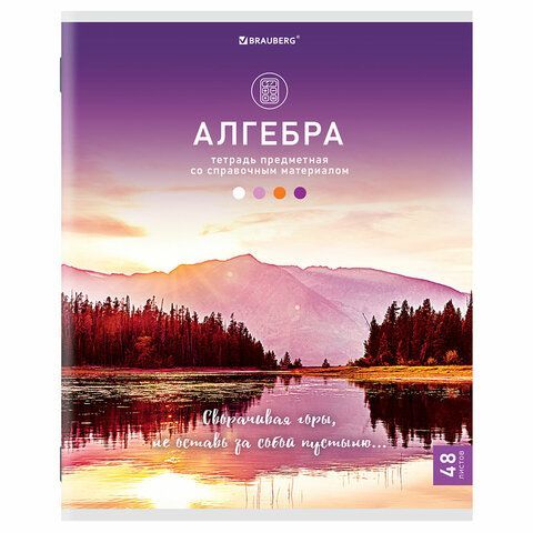 Тетрадь предметная &quot;КЛАССИКА NATURE&quot; 48 л., обложка картон, АЛГЕБРА, клетка, BRAUBERG 10 шт., 404580