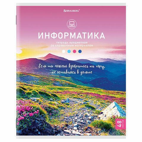 Тетрадь предметная &quot;КЛАССИКА NATURE&quot; 48 л., обложка картон, ИНФОРМАТИКА, клетка, BRAUBERG 10 шт., 404586