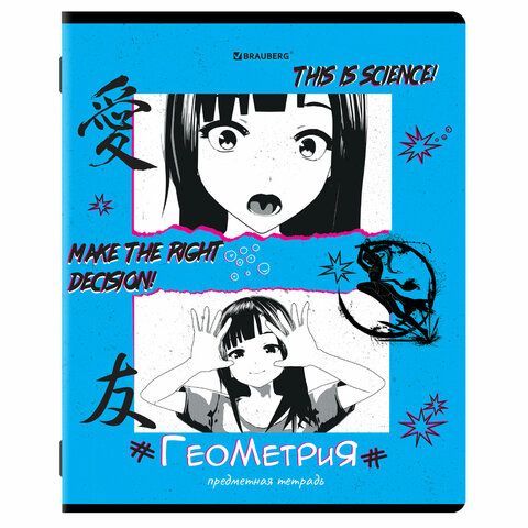 Тетради предметные, КОМПЛЕКТ 12 ПРЕДМЕТОВ, &quot;ANIME&quot;, 48 л., глянцевый УФ-лак, BRAUBERG, 404608