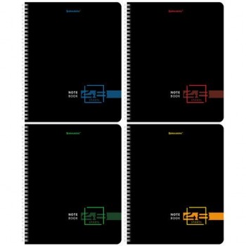 Тетради ДЭК А5 48 л. КОМПЛЕКТ 4 шт., BRAUBERG, гребень, клетка, глянцевый лак, "Dark", 404662