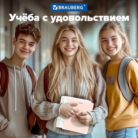 Тетради ДЭК А5 48 л. КОМПЛЕКТ 5 шт. BRAUBERG, скоба, клетка, матовая ламинация, фольга, "Pastel Art", 404678