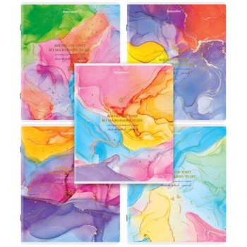 Тетради ДЭК А5 96 л. КОМПЛЕКТ 5 шт., BRAUBERG скоба, клетка, SoftTouch, фольга, "Яркие Краски", 404691