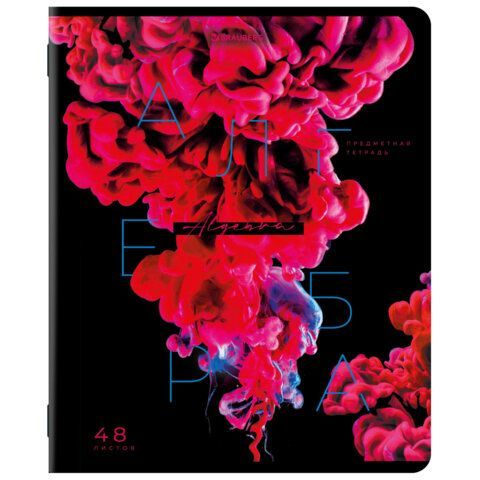 Тетрадь предметная PIGMENT 48 л., глянцевый УФ-лак, АЛГЕБРА, клетка, подсказ, BRAUBERG 10 шт., 404758