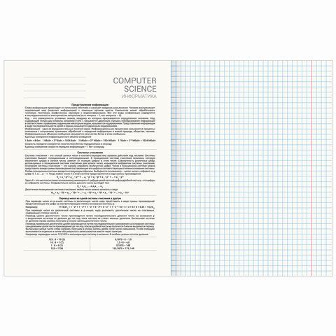 Тетрадь предметная &quot;ПРИРОДА&quot; 48 л., обложка картон, ИНФОРМАТИКА, клетка, подсказ, BRAUBERG 10 шт., 404776