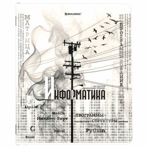 Тетради предметные, КОМПЛЕКТ 12 ПРЕДМЕТОВ, &quot;BLACK&amp;WHITE&quot;, 48 л., матовая ламинация, BRAUBERG, 404835