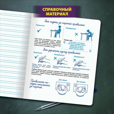 Тетрадь УЧУСЬ ПИСАТЬ №5 12л. узкая линия, со справочным материалом, обложка картон, ЮНЛАНДИЯ 20 шт., 404850