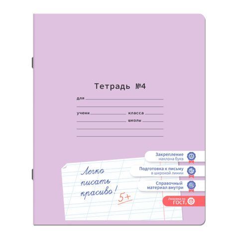 Тетрадь УЧУСЬ ПИСАТЬ №4 12л. косая линия, со справочным материалом, обложка картон, ЮНЛАНДИЯ 20 шт., 404851