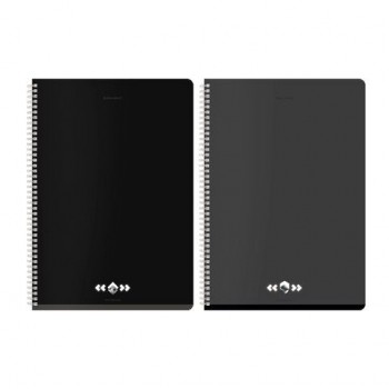 Тетради ДЭК А4 96 л. КОМПЛЕКТ 2 шт. BRAUBERG гребень, клетка, матовая ламинация, "Минимал", 404870