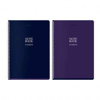 Тетради ДЭК А4 96 л. КОМПЛЕКТ 2 шт. BRAUBERG гребень, клетка, матовая ламинация, "NoteBookMono", 404873