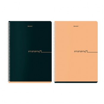 Тетради ДЭК А4 96 л. КОМПЛЕКТ 2 шт. BRAUBERG гребень, клетка, матовая ламинация, "Минимал_Цвет", 404874