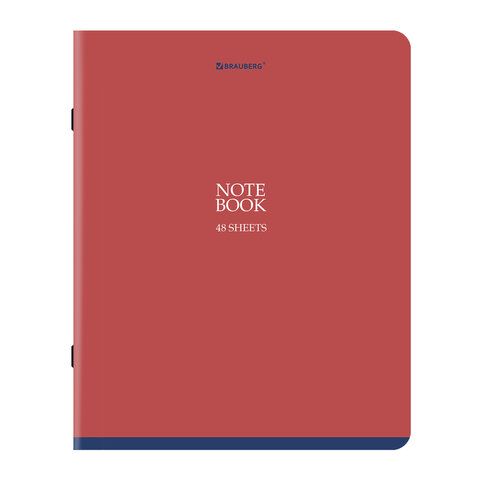 Тетради ДЭК А5 48 л. КОМПЛЕКТ 5 шт. BRAUBERG скоба, клетка, SoftTouch, "NoteBookMono", 404911