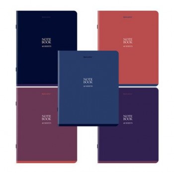 Тетради ДЭК А5 48 л. КОМПЛЕКТ 5 шт. BRAUBERG скоба, клетка, SoftTouch, "NoteBookMono", 404911