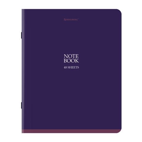 Тетради ДЭК А5 48 л. КОМПЛЕКТ 5 шт. BRAUBERG скоба, клетка, SoftTouch, "NoteBookMono", 404911