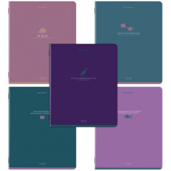 Тетради ДЭК А5 48 л. КОМПЛЕКТ 5 шт. BRAUBERG, скоба, клетка, SoftTouch, "MONOCOLOR", 404912