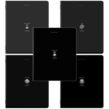 Тетради ДЭК А5 48 л. КОМПЛЕКТ 5 шт., BRAUBERG, скоба, клетка, SoftTouch, "PIXEL", 404922