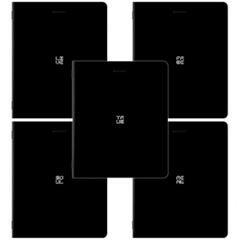 Тетради ДЭК А5 48 л. КОМПЛЕКТ 5 шт. BRAUBERG, скоба, клетка, SoftTouch, "GLOOM", 404964